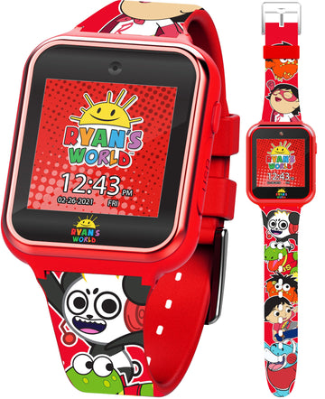 Accutime Kids Ryan'S World Red Educational Touchscreen Smart Watch Toy For Boys, Girls, Toddlers - Selfie Cam, Learning Games, Alarm, Calculator, Pedometer And More (Model: Ryw4037Az)