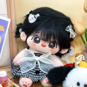 CALEMBOU Plush Doll, 20cm Cotton Doll with Skeleton, Cute Anime Plushies Soft Stuffed Dress Up Doll, Kawaii Plush Toys Rag Dolls