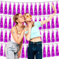 4P Hot Pink Foil Fringe Tassel Banner Garland Metallic Tinsel Streamers Wall Hanging Curtain Backdrop Banners for Parade Floats,
