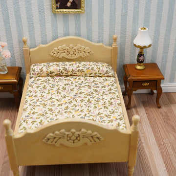 Miniature Furniture 1:12 Bedside Table Dollhouse Accessories Wooden Nightstand Vintage Living Room Bedroom Scene Bedroom Bedsides End Tablehouse Model Decoration (Brown)