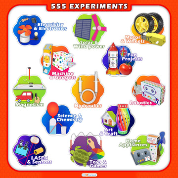 Kit4Curious 555 Experiments Diy Science Exploration Stem Activity Learning Toy Kit For Boys Girls Ages 6-16 Yrs Birthday Gift Se