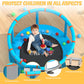 60 Indoor Outdoor Trampoline for Kids,MILUMILU Toddler Trampoline with Safety Enclosure Net,Adjustable Gymnastics Bars, Basketba