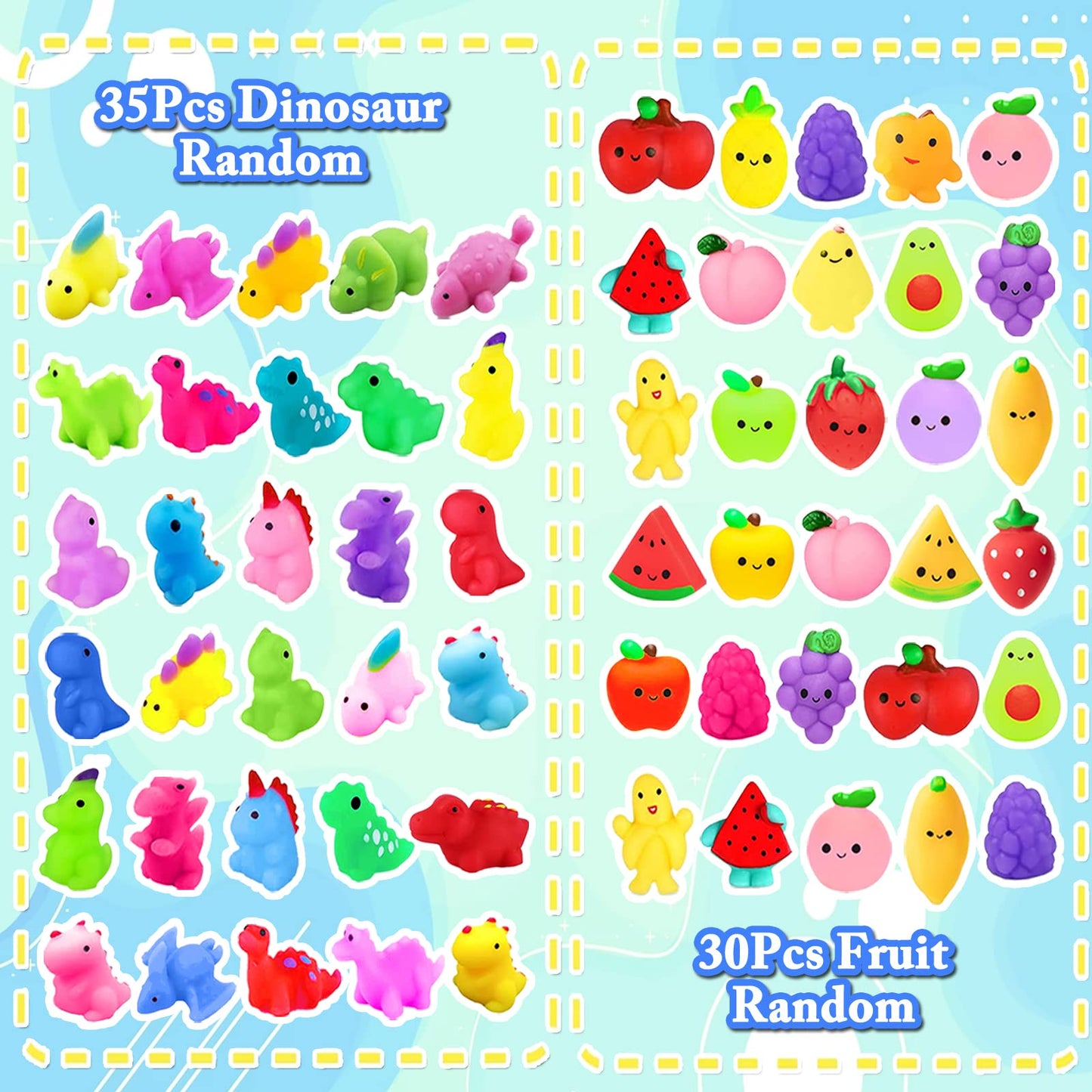200Pcs Mochi Squishy Toys, Kawaii Squishies Fidget Stress Relief Toy For Kids Party Favors, Classroom Prizes, Goodie Bag Stuffer