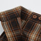 Girlss Short Pleated Plaid Costumes Skirt(Dark Brown Mixed White,Small)