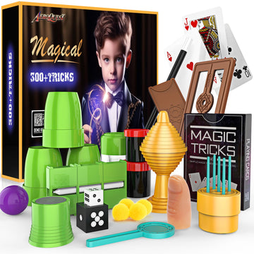 Aeroquest Magic Kit For Kids, 300+ Magic Tricks Perfect Toy For Boys And Girls, Magic Wand Magician Set With Instruction Manual