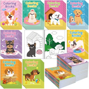 Spakon 48 Pcs Puppy Coloring Books Bulk Mini Dog Coloring Book Dog Themed Activity Pages Puppy Birthday Party Favors for Small P