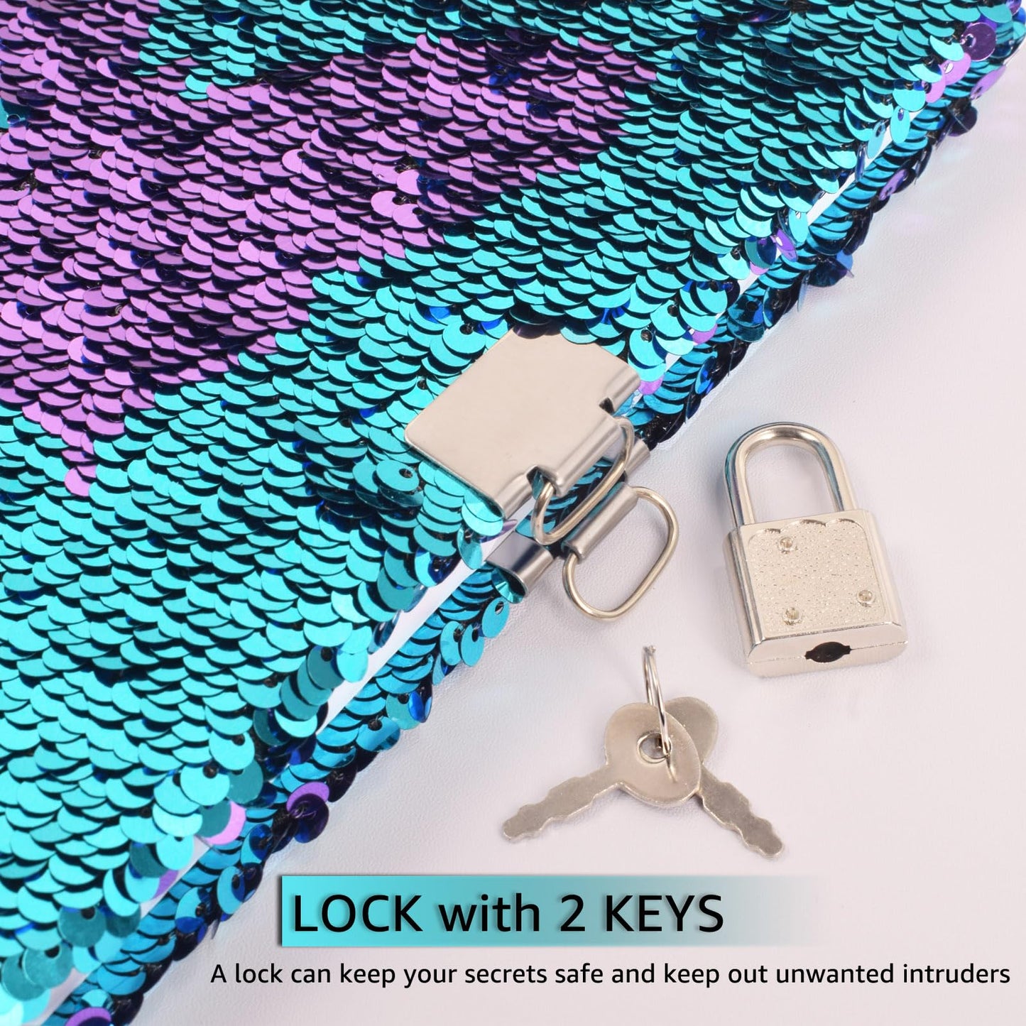 Vipbuy Magic Reversible Sequin Notebook Diary Lined Travel Journal With Lock And Key For Women Girls, Size A5 (8.5” X 5.5”), 78 Sheets (Butterfly Diary)