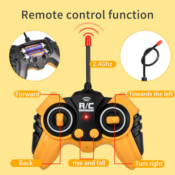 Remote-Control Excavator Toy for Boys Age 3-12 Year Old - 1/18 Scale RC Construction-Excavators Toys with 360 Rotation Metal Sho