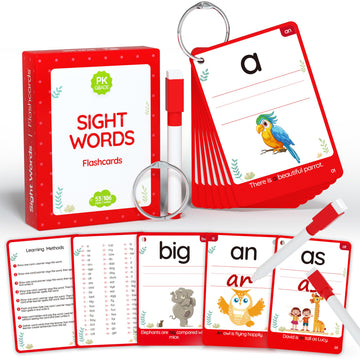 Wjpc 58 Cards, 116Pcs High Frequency Sight Words Flash Cards For (Pre-K, Pre-Kindergarten, Kindergarten, 3,4,5, Years Ages Kids Boys Girls Toddler Flash Cards For 3-6 Years