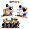 Lingteer Happy 19Th Birthday Gold Acrylic Table Topper Centerpieces Set - Cheers To Nineteen Years Old Birthday 19Th Bday Party Gift Decorations.