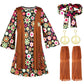 Haysandy Kids Hippie Costume Set For Girls 60S 70S Hippie Dress Peace Sign Hippie Party Accessories For Carnival Halloween Cosplay Party(Xl)