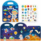 Igetooy Reusable Sticker Books For Kids, Jelly Quiet Book, Preschool Learning Activities Busy Book For Toddler Travel Toys Waterproof Stickers For Kids 2 3 4 5 6 Year Old Girls Boys (Space)