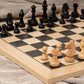 A&A 17.25'' Professional Wooden Chess Board with Storage Bag/Ebony Wood & Maple Inlay / 1.75'' Squares w/o Notation