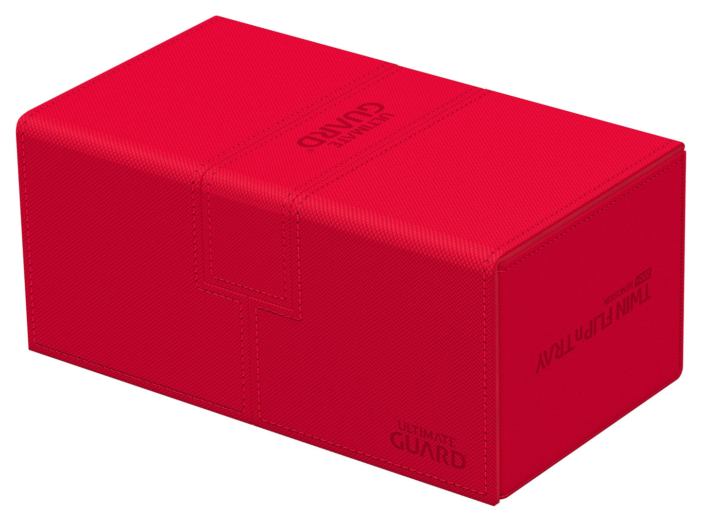 Ultimate Guard Twin Flip'N'Tray 200+, Deck Case For 200 Double-Sleeved Tcg Cards + Dice Tray, Red, Independent Magnetic Closure & Microfiber Inner Lining