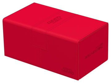 Ultimate Guard Twin Flip'N'Tray 200+, Deck Case For 200 Double-Sleeved Tcg Cards + Dice Tray, Red, Independent Magnetic Closure & Microfiber Inner Lining