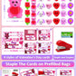 AMENON 28 Pack Valentines Day Mochi Squishy Toys, Small Kawaii Stress Relief Fidget Gifts, Red, Pink, Blue, Purple