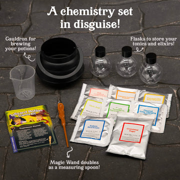 Thames & Kosmos Tasty Labs Wizard Potion Science Kit - Safe Chemistry Experiments, Make 5 Potions, Includes Cauldron & Wand, Model 550050
