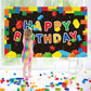 Building Blocks Party Decorations Colorful Blocks Birthday Backdrop Photography Children Kids Building Blocks Theme Party Suppli