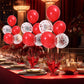 6 Set Red Christmas Table Balloons Centerpiece Stand Kit With Red And Confetti Balloons For Birthday Party Baby Shower Valentine'S Day Wedding Prom Graduation Retirement Table Decorations