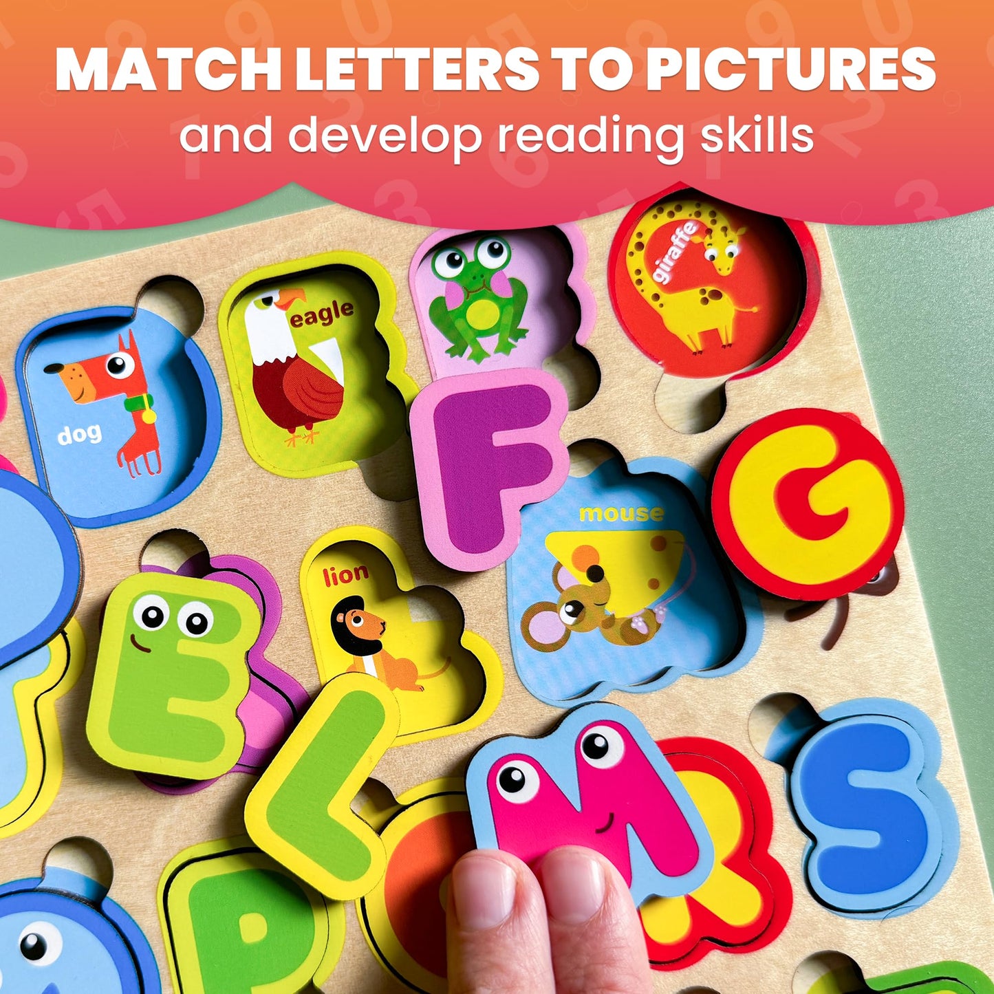 Quokka Montessori Alphabet Puzzle For Toddlers - Educational Wooden Toys For Kids Ages 3-5, Learning Letters And Abc Recognition, Preschool Activity Board For Fine Motor Skills And Learning Activities