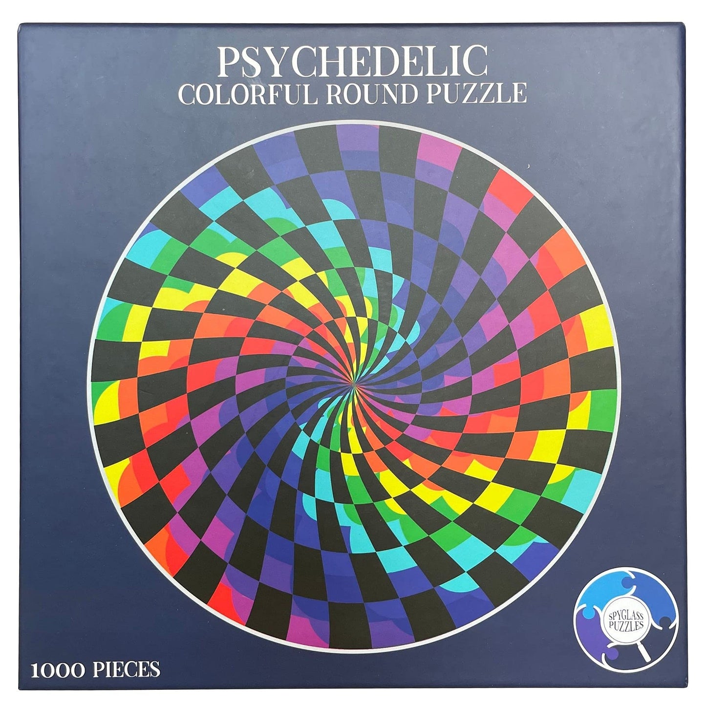 Jigsaw Puzzles 1000 Pieces For Adults And Kids -Hard Puzzle For Adults - Round Colorful Rainbow Unique Puzzles For Adults - Difficult Near Impossible Puzzles Trippy Psychedelic By Spyglass Puzzles