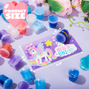 Joyin 30 Pcs V-Day Gift Cards With Fantasy Slime Stress Relief Fidget Toy For Kids, Classroom Exchange Prizes, Valenti Party Favors, Exchange Gifts Greeting Card