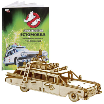 IncrediBuilds Ghostbusters Ectomobile 3D Wood Puzzle & Model Figure Kit (137 Pcs) - Build & Paint a 3-D Movie Ecto 1 Car Toy - N