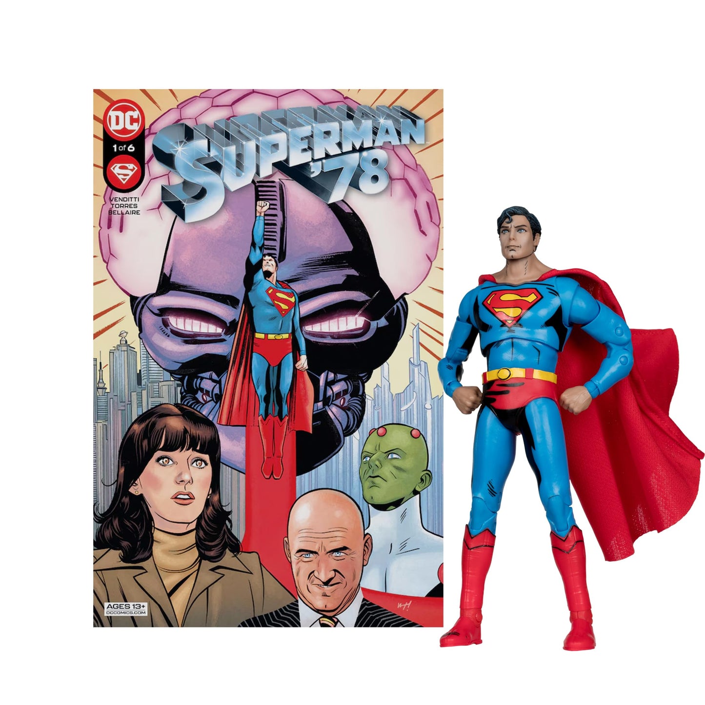 McFarlane Toys DC Direct Page Punchers Superman '78 7" Figure - Multicolor Plastic, Model 17567
