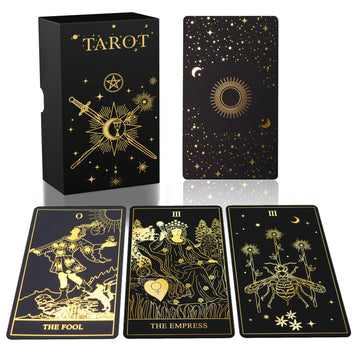 Acelion Original Tarot Card Set With Guide, 78 Pieces Of Tarot Cards With Gold Foil On The Surface, Fortune-Telling Game, Tarot For Beginners