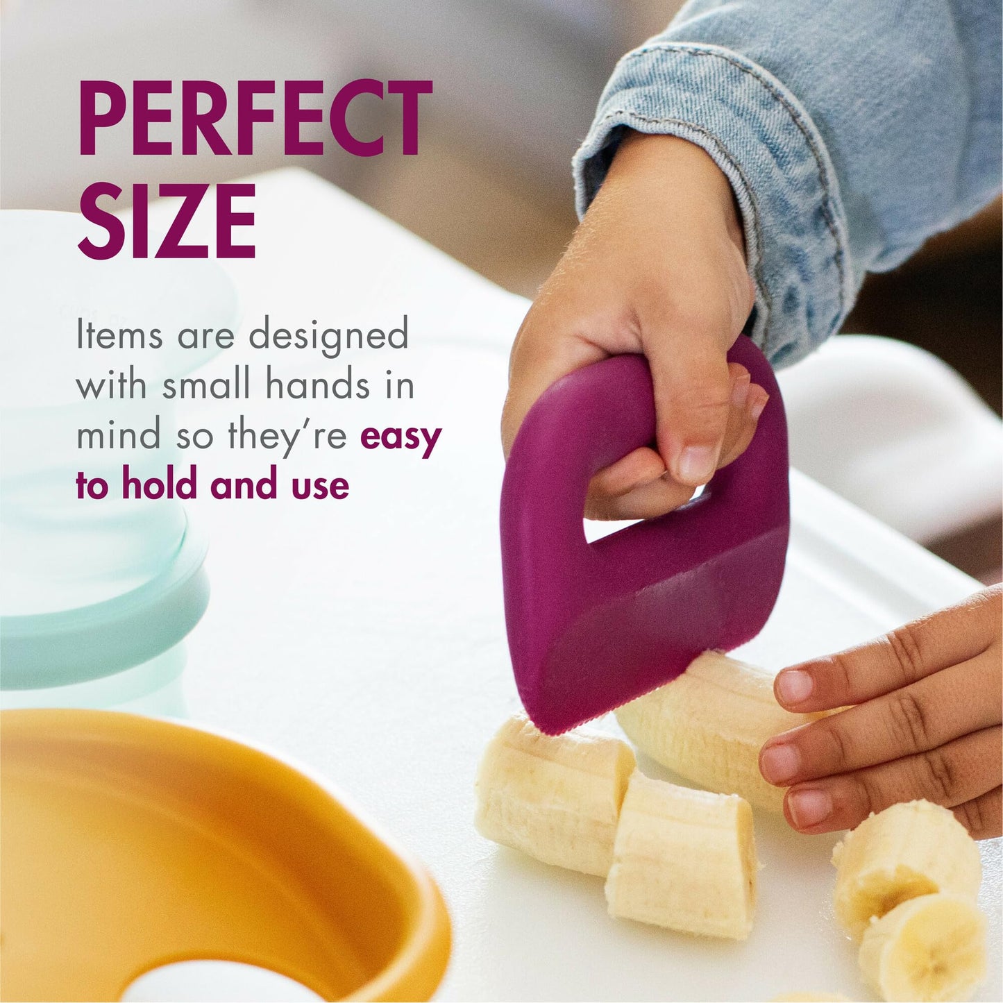 Boon Intro Toddler Food Prep Set - Kids' Kitchen Tools - 5 Unique Toddler Kitchen Accessories Includes Spatula, Egg Cracker, Cho