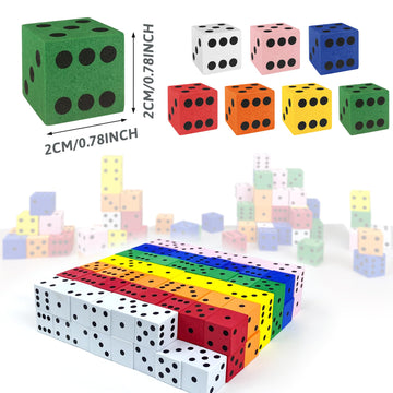 110PCS Foam Dice Set Small Colorful Dices with Number Dots for Math Game Building Toys Classroom Educational Toy Entertainment f