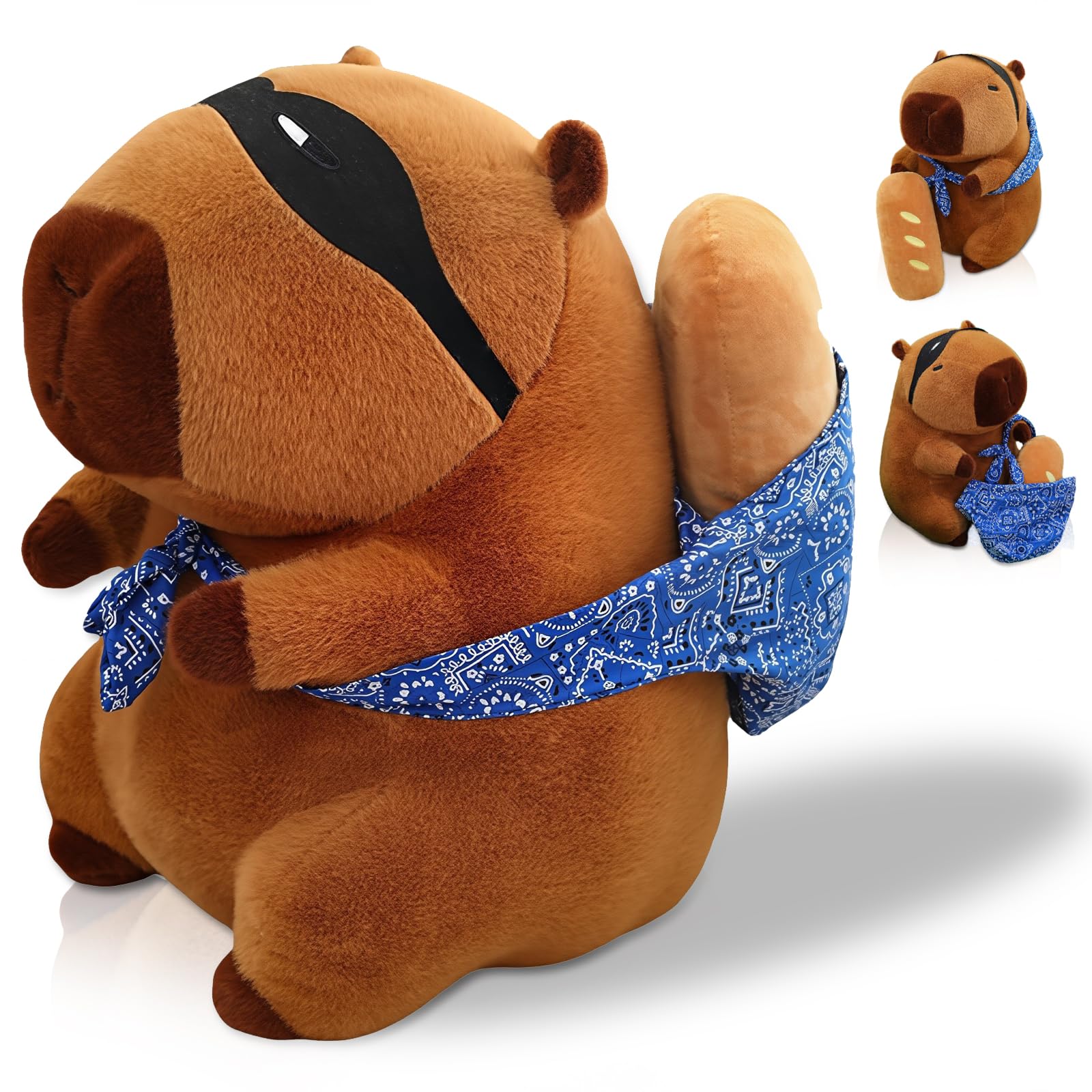 NXNYNZ Cute Capybara Carrying Bread Plush Toy Soft Capybara Stuffed Animal Toy for Girls Kids mature-themed Birthday Gift 13.5 Inch (Cute Capybara Plush Toy)