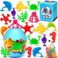 Aukful Suction Cup Toys For Kids Bath Toys, 18Pcs Ocean Animal Suction Bath Toys With Eggshell Storage,Mold Free Bath Toys Toddl