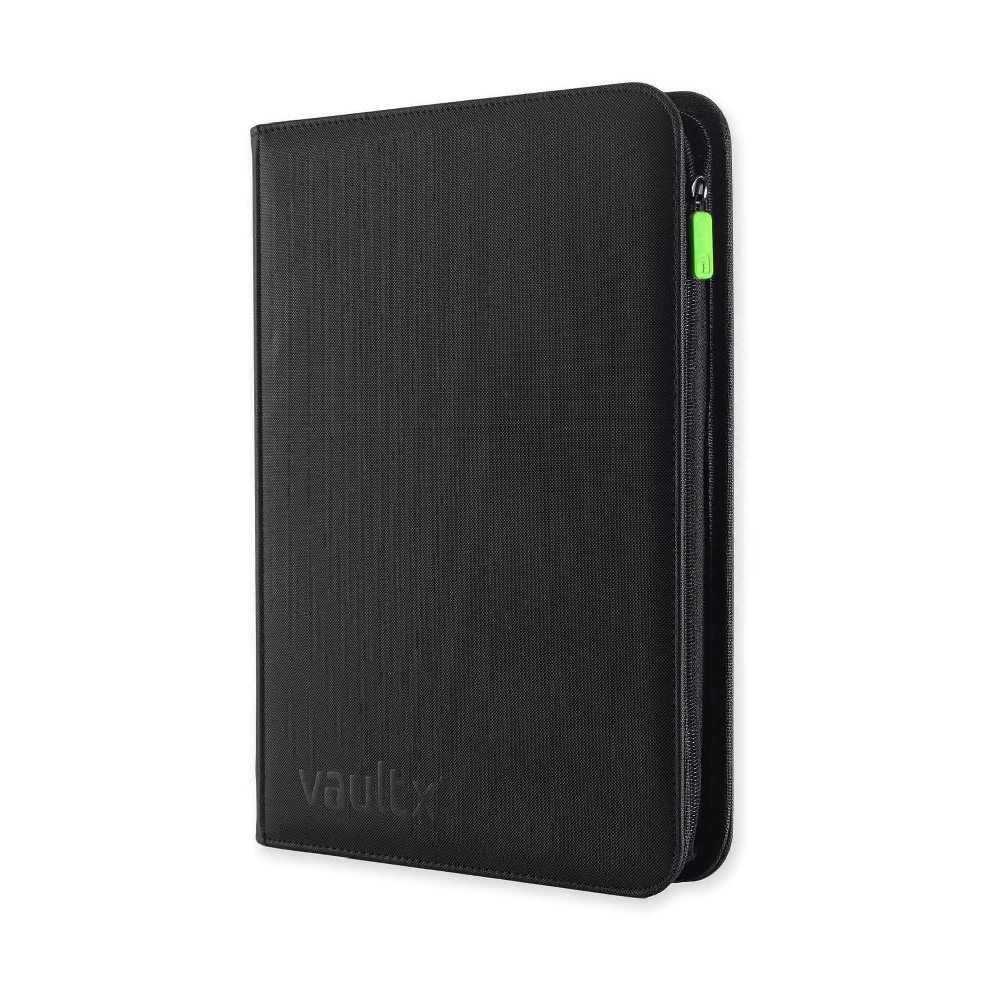 Vault X 9 Pocket Trading Card Zip Binder  360 Cards  enhanced Exo-Tec Album Material  20 Side-Loading Pages  Folder for Collectible Games  Sports  TCG (Black)