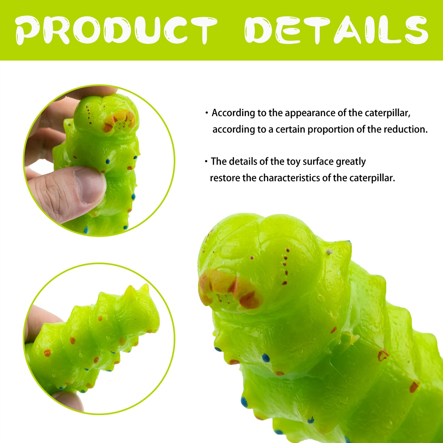 Funscene Soft Rubber Squishy Caterpillar Toy, Tpr Super Stretch Caterpillar Toy For Kids, Squeeze Toys, Perfect For Gifts, Party