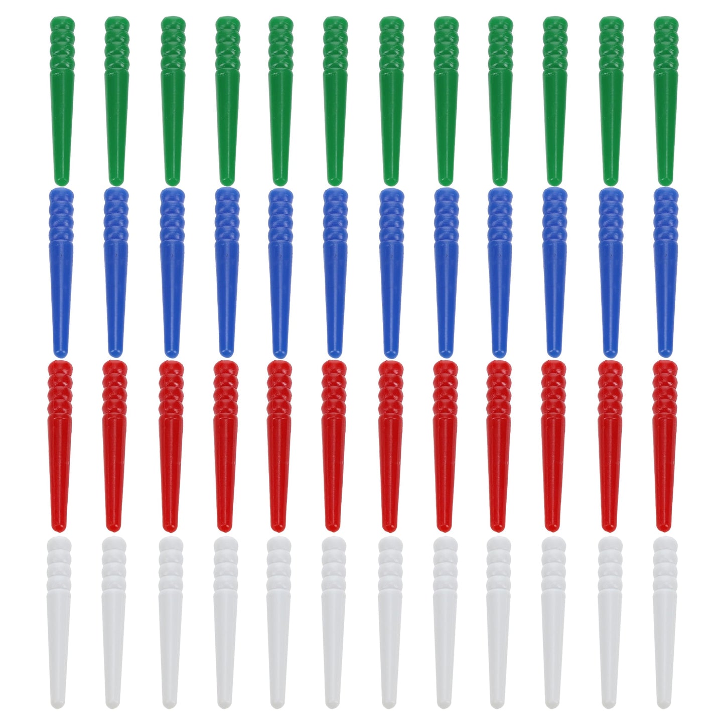 We Games 48 Standard Plastic Cribbage Pegs W/A Tapered Design In 4 Colors - Red, White, Blue & Green