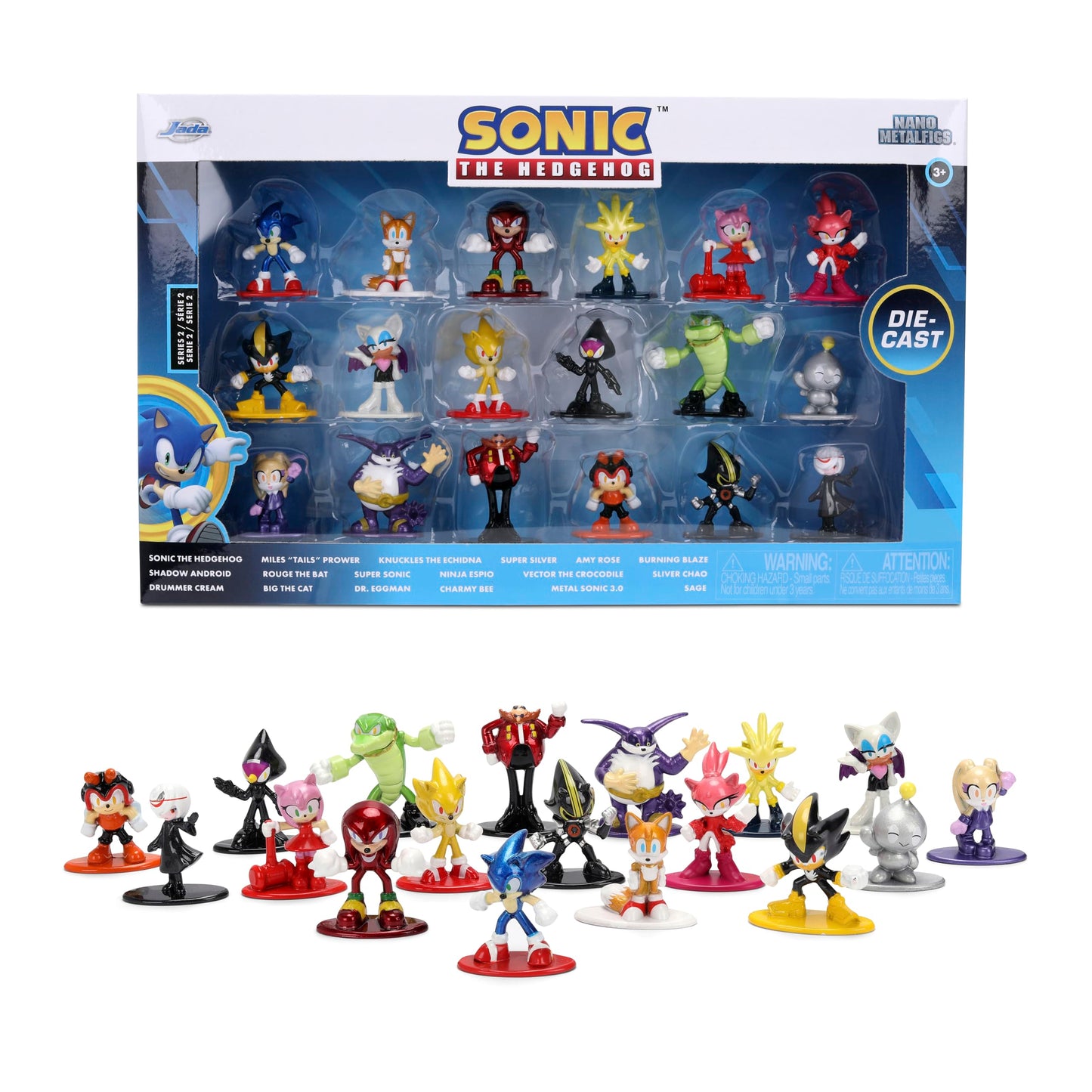 Jada Sonic The Hedgehog Nano Metalfigs 18 Pack Series 2 DieCast Figure Set  Includes Sonic, Shadow, Amy Rose, Rouge Toys