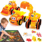 Toys for 3 Year Old Boy - 3 Friction Powered Trucks for 3+ Year Old Boys, Playmat & 16 Accessories, Push & Go Cars Cartoon Const