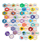Eeboo: Hexagon Puzzle Pairs - Simple Words - 33 Pairs, Match Pictures To Letters, A Pre-Reading Activity, Educational Preschool Learning, Kids Ages 3+