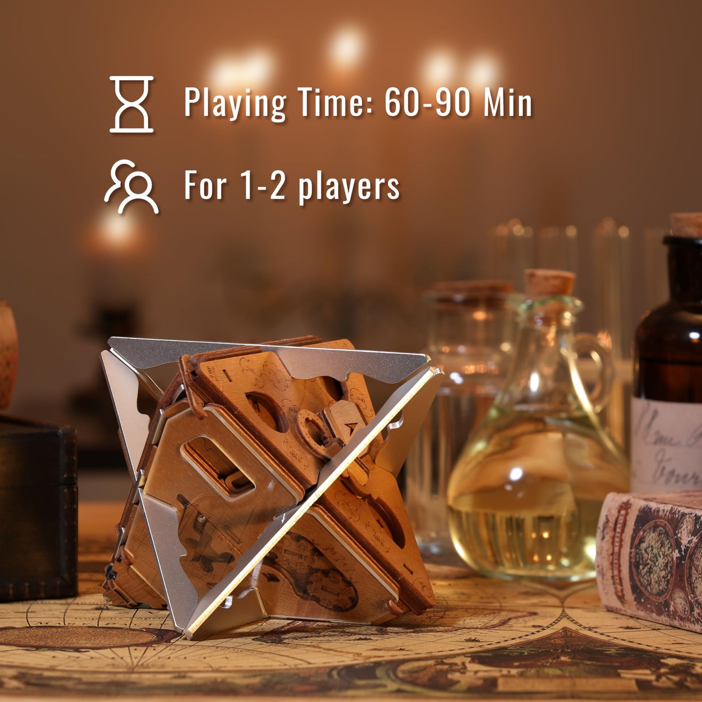 Puzzle Potato Anti-Gravity Puzzle Box - 3D Brain Teaser Puzzle For Adults - Wooden Treasure Chest - Money Puzzle Box For Cash Gi