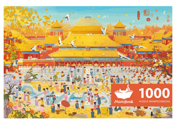 Momibook Puzzles For Adults 1000 Piece Jigsaw Puzzles Of Autumn In The Forbidden City, Gilding Fall Painting Image Difficult Cha