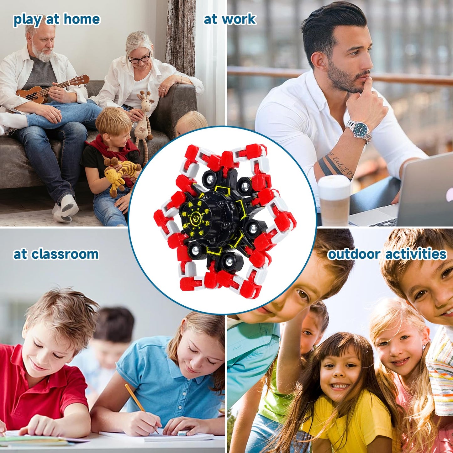 100PCS Fidget Toys Bulk Transformable Fidget Spinner Party Gifts Travel Sensory Toys for Easter Basket Stuffers Birthday Party Favours School Rewards