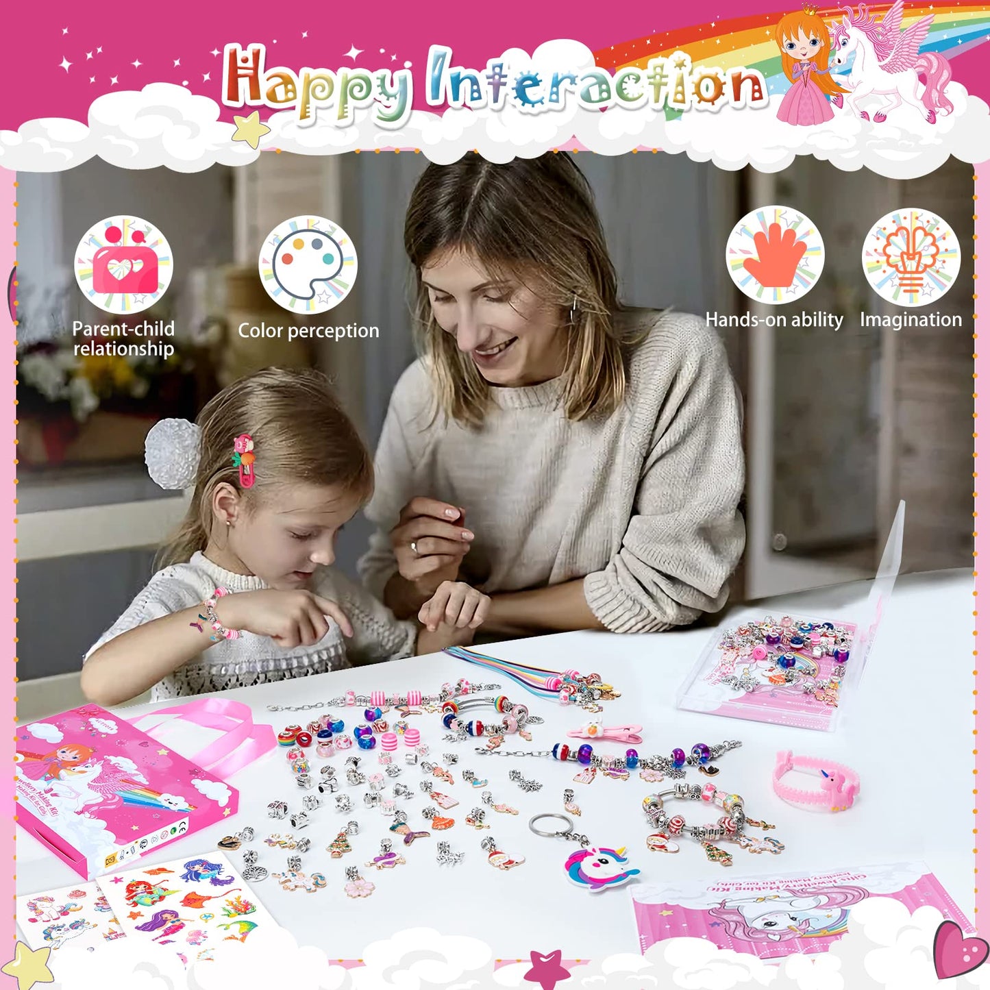SUZUTOY Bracelet Making Kit for Girls, Unicorns Gifts for Girls, Arts and Crafts for Kids Ages 4 5 6 7 8 9 10 11, Gifts Toys for