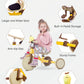 RIDYEE 4-in-1 Toddler Tricycle, Tool-Free Mode Switch, One-Click Height Adjustment, Yellow, for Ages 18 Months to 3 Years