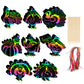 AUGSUN 96Pcs Thanksgiving Fall Crafts, Magic Rainbow Scratch Paper Art Cute Turkey Crafts Activity Gifts Autumn Harvest Thanksgi