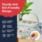 Prextex 3-In-1 Wooden Sorting And Stacking Toys - Includes 3D Shapes Sorting Box, 5 Stacking Rings With Bear, Elephant With Whee