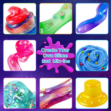 Yopinsand Diy Slime Kit, Galaxy Slime Making Kit For Girls, Butter Slime, Foam Slime, Glow In The Dark Slime With Add-Ins, Foam