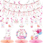 26 Pcs Easter Bunny Birthday Party Decorations Kit Bunny Party Supplies Bunny Birthday Banner Bunny Honeycomb Centerpiece Rabbit