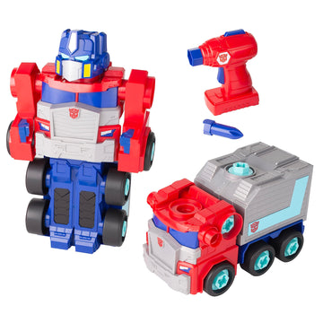 Build-A-Buddy Transformers Optimus Prime Building Toys - Stem Toys Including Toy Electric Drill And Aa Batteries - Transformers Toys - Robot Building Toys Ages 18 Months And Up