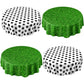Funnymoom 4 Pack Round Soccer Tablecloth 84 Inch Plastic Soccer Grass Party Decorations Disposable Grass Table Cloth Washable Di